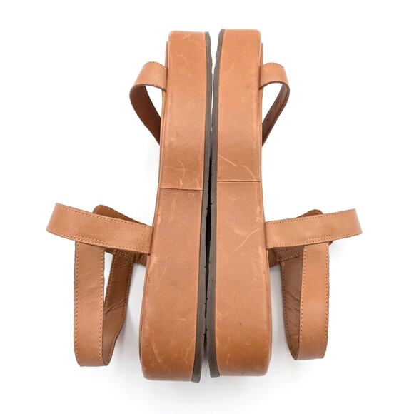 Schutz Wavy Ankle Strap Platform Sandals Women's Leather Brown Size US10.5B EU41 - Picture 5 of 11